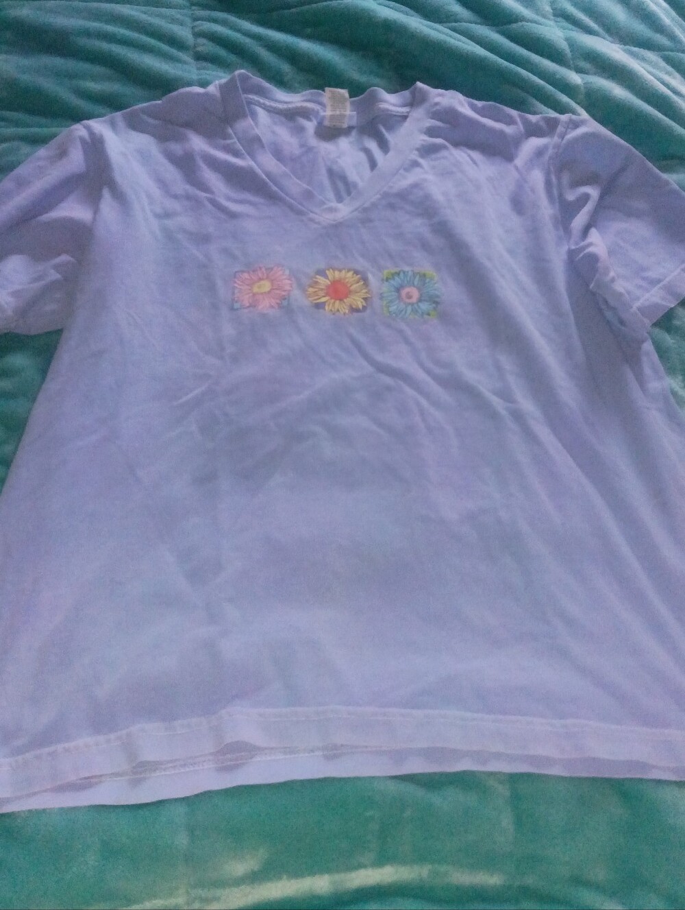 Womens Lavender Floral Tee - Brand Unspecified
